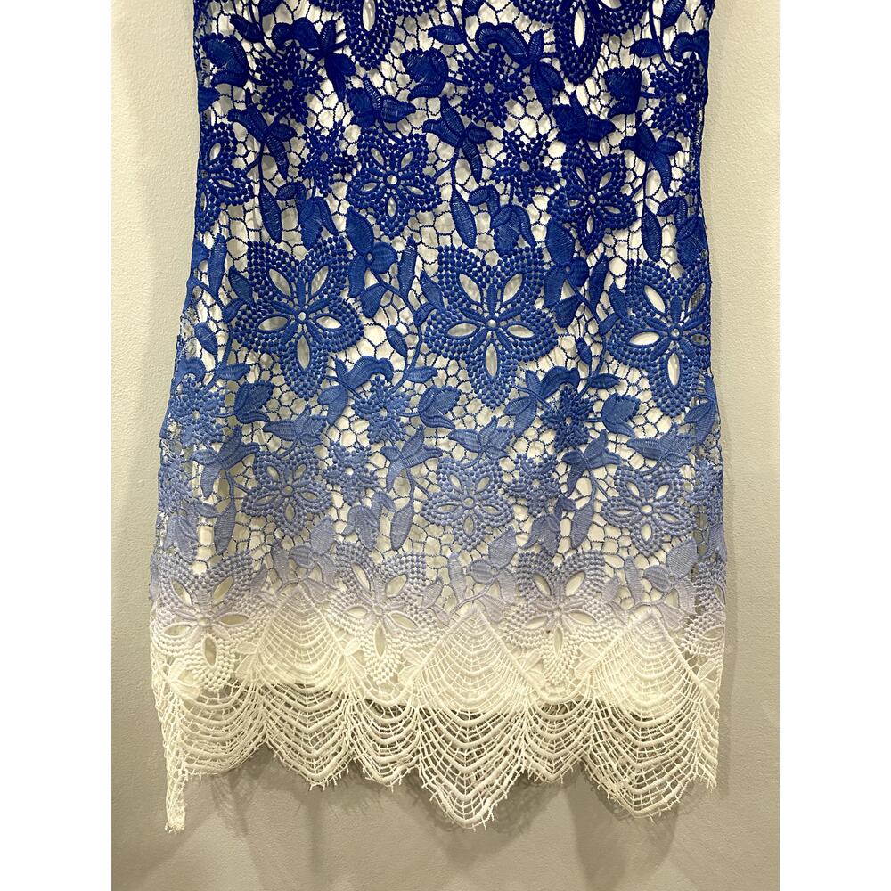 Adore Blue to white Ombre Lace Sleeveless Dress Size Small - Picture 8 of 11